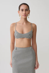 Amelie Tweed Bralette - Houndstooth