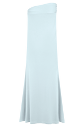 Ainsley Asymmetrical Maxi Skirt With Floral Hardware - Pale Blue