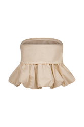 Amirah Strapless Bubble Crop Top - Nude
