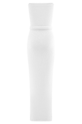 Andrea Strapless Knit Maxi Dress - White