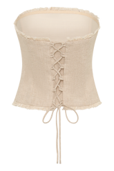 Annie Strapless Tie Back Linen Top - Natural