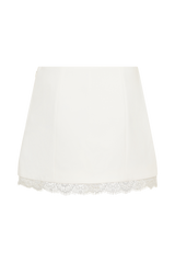 Ariella Suiting Mini Skirt With Lace - White