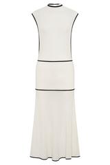 Aris Sleeveless Sheer Maxi Dress - Black/White