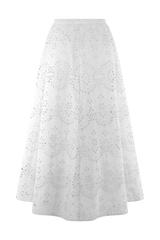 Arla Broderie Midi Skirt - White