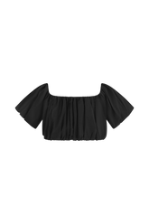 Autumn Off Shoulder Bubble Top - Black