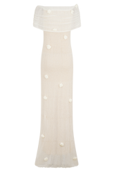 Brynn Orchid Knit Maxi Dress - Ivory