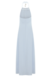 Abeda Cotton Maxi Dress With Hardware - Pale Blue