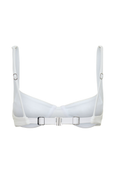 Abra Underwire Apex Bikini Top - White Textured Fabric