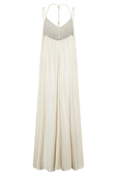 Adriana Satin Gathered Maxi Dress - Buttercream