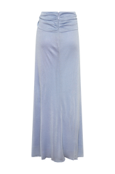 Adrienne Lurex Knot Maxi Skirt - Pastel Blue