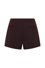 Agatha Suiting Shorts - Plum Pinstripe