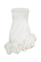 Alba Bubble Mini Dress - White