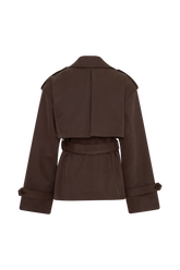 Alden Short Trench Jacket - Chocolate