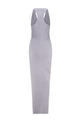 Alessandra Slinky Ruffle Maxi Dress - Grey
