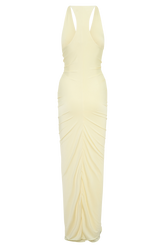 Alessandra Slinky Ruffle Maxi Dress - Lemon