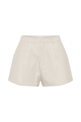 Alina Pintuck Cotton Shorts - Stripe