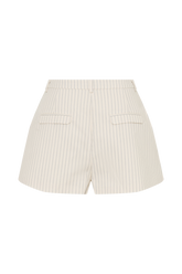 Alina Pintuck Cotton Shorts - Stripe
