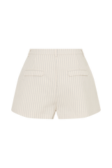 Alina Pintuck Cotton Shorts - Stripe