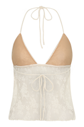 Ambrose Lace Cami Halter Top - Ivory