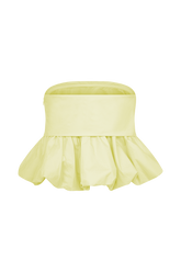 Amirah Strapless Bubble Crop Top - Lemon