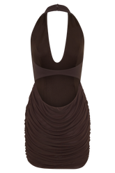 Anari Gathered Scuba Mini Dress - Dark Chocolate