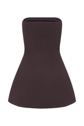 Anette Bandage Knit Strapless Top - Chocolate