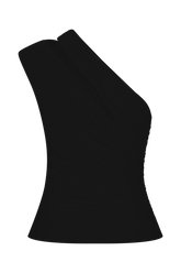 Anna One Shoulder Modal Top - Black