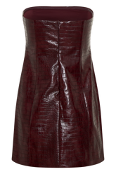Anouk Faux Leather Strapless Mini Dress - Merlot