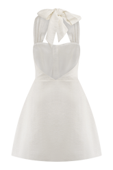 Anya Linen Halter Mini Dress - Oat Marle