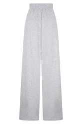 Aspen Gathered Wide Leg Jogger - Light Grey Marle