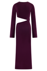 Azariah Long Sleeve Knit Midi Dress - Plum