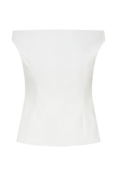 Billie Off Shoulder Sleeveless Button Top - White