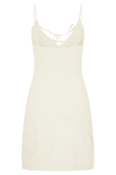Brullo Embroidery Knit Mini Dress - Ivory