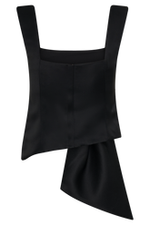 Bryony Satin Structured Sleeveless Top - Black