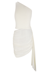 Cali Drape Skirt Knit Mini Dress - Ivory