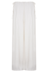 Callum Drawstring Straight Leg Pants - White