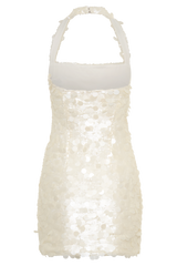 Caralee Sequin Halter Mini Dress - Ivory