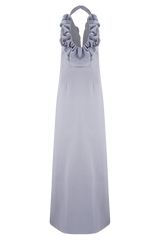 Carolyn Linen Bubble Maxi Dress - Misty Blue