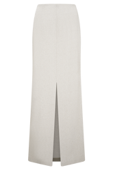 Casey Linen Embroidered Maxi Skirt - Natural