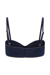 Belle Denim Cropped Bralette - Indigo Blue