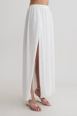 Banks Bubble Hem Midi Skirt - White