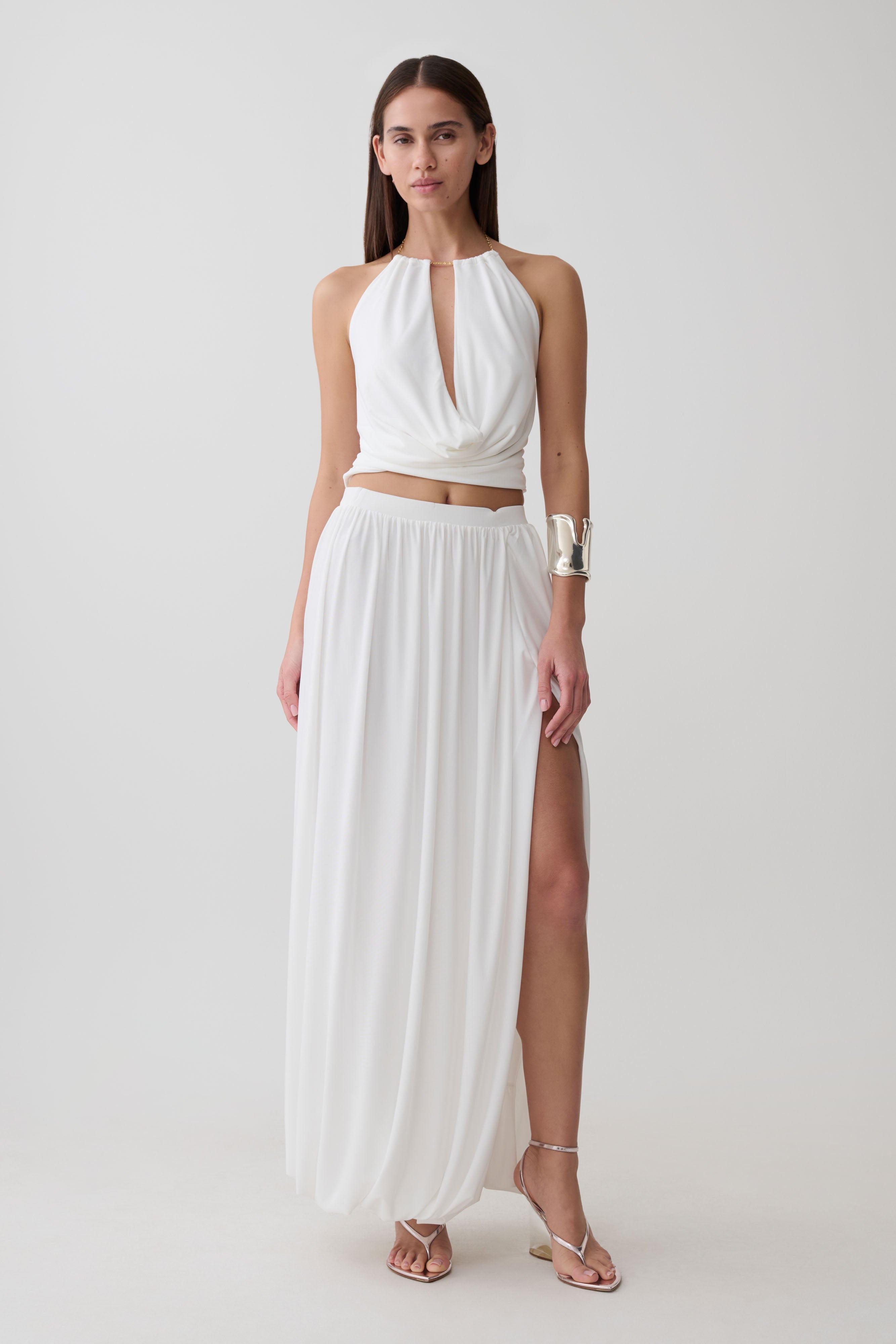 Banks Halter Neck Top With Hardware - White