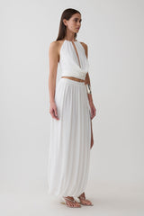 Banks Bubble Hem Midi Skirt - White