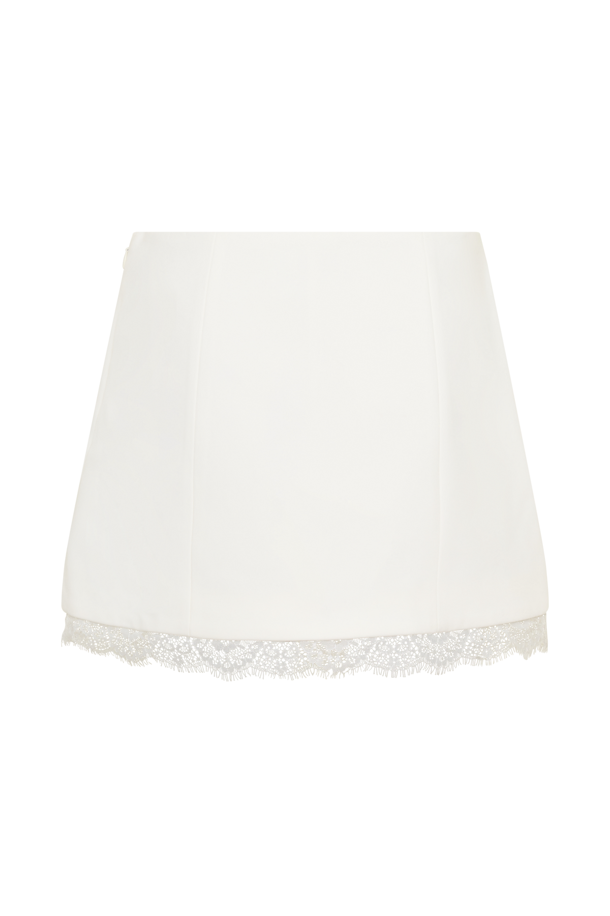 Ariella Suiting Mini Skirt With Lace - White