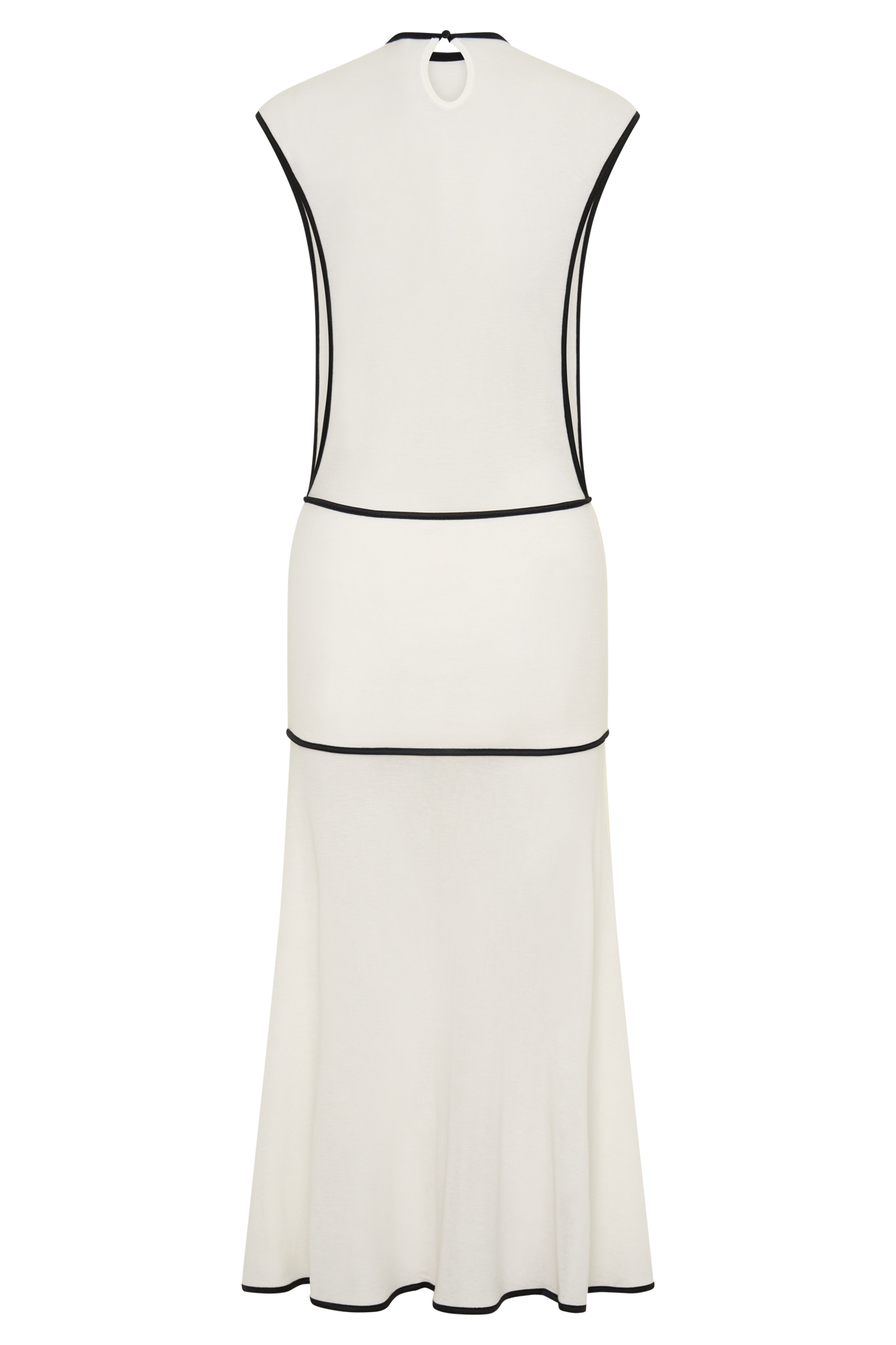 Aris Sleeveless Sheer Maxi Dress - Black/White