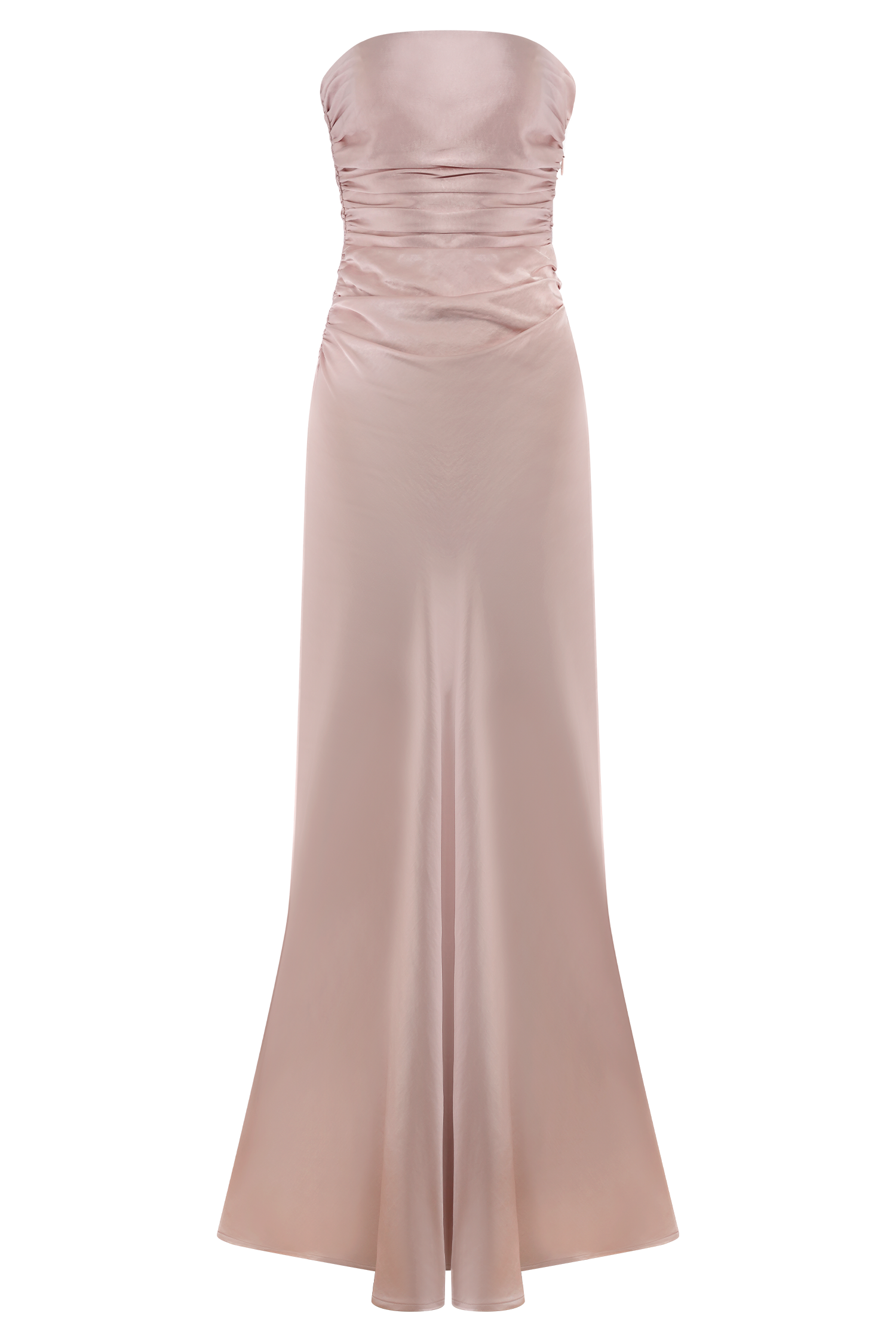 Cedar Strapless Satin Maxi Dress - Soft Pink