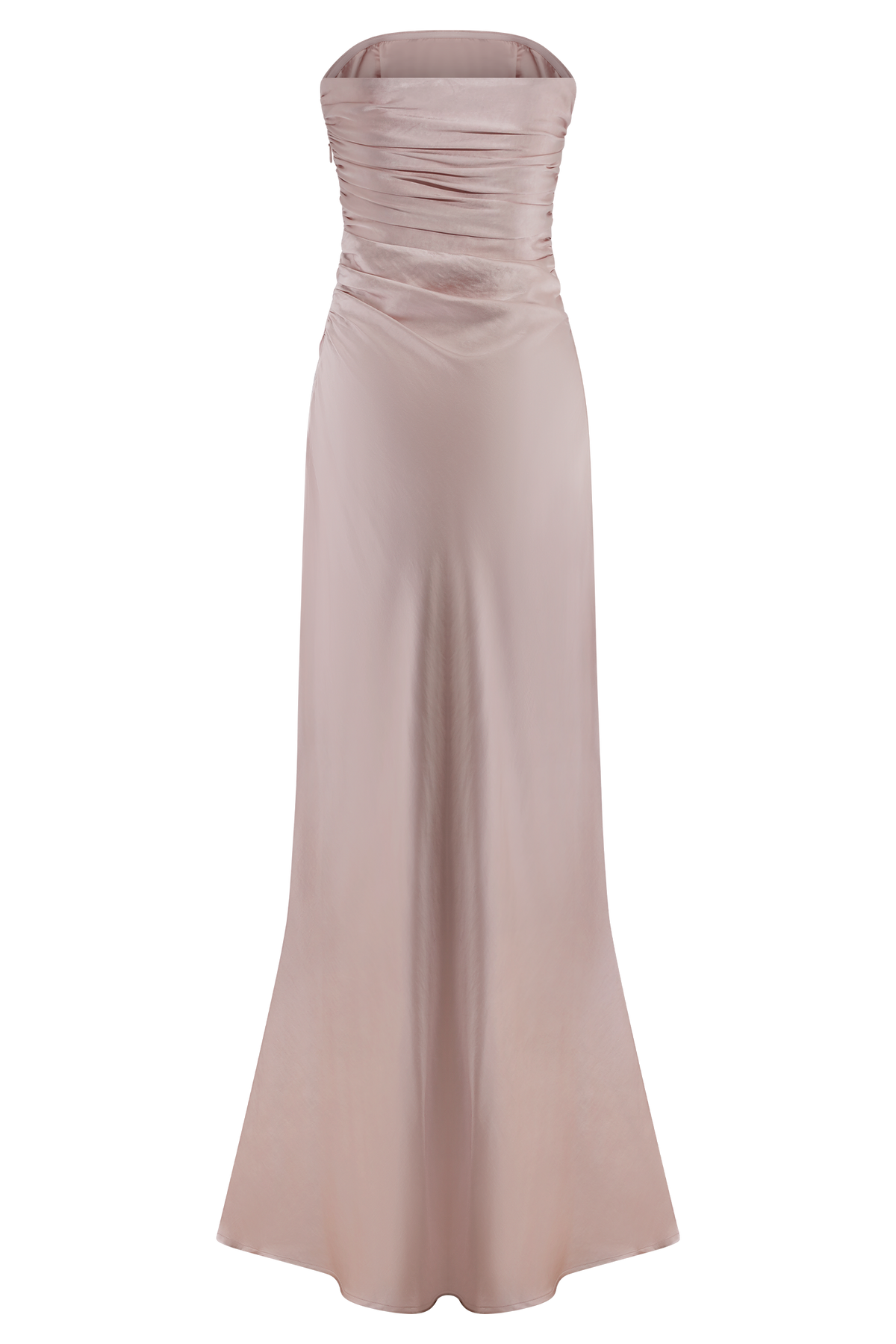 Cedar Strapless Satin Maxi Dress - Soft Pink