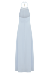 Abeda Cotton Maxi Dress With Hardware - Pale Blue