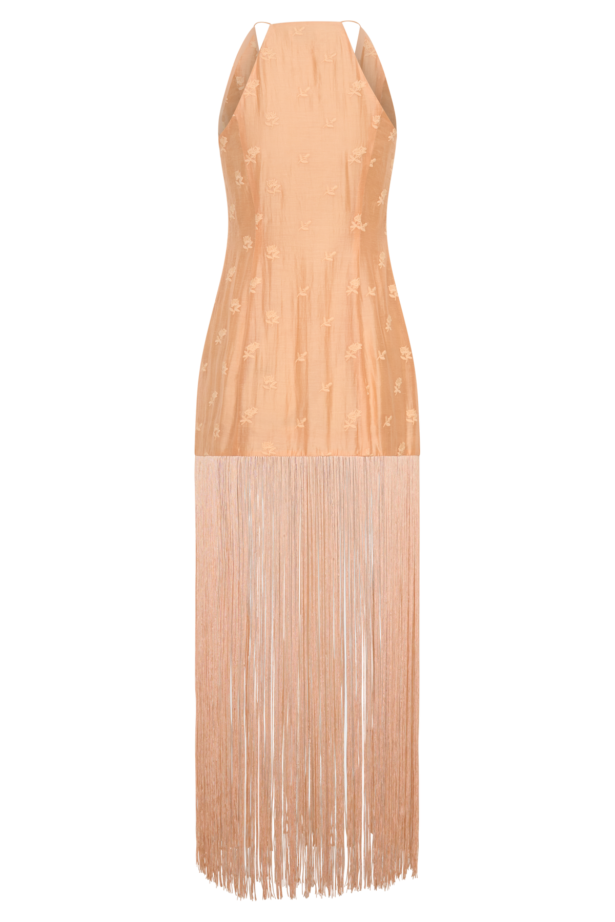 Abigail V Neck Fringe Maxi Dress - Orange