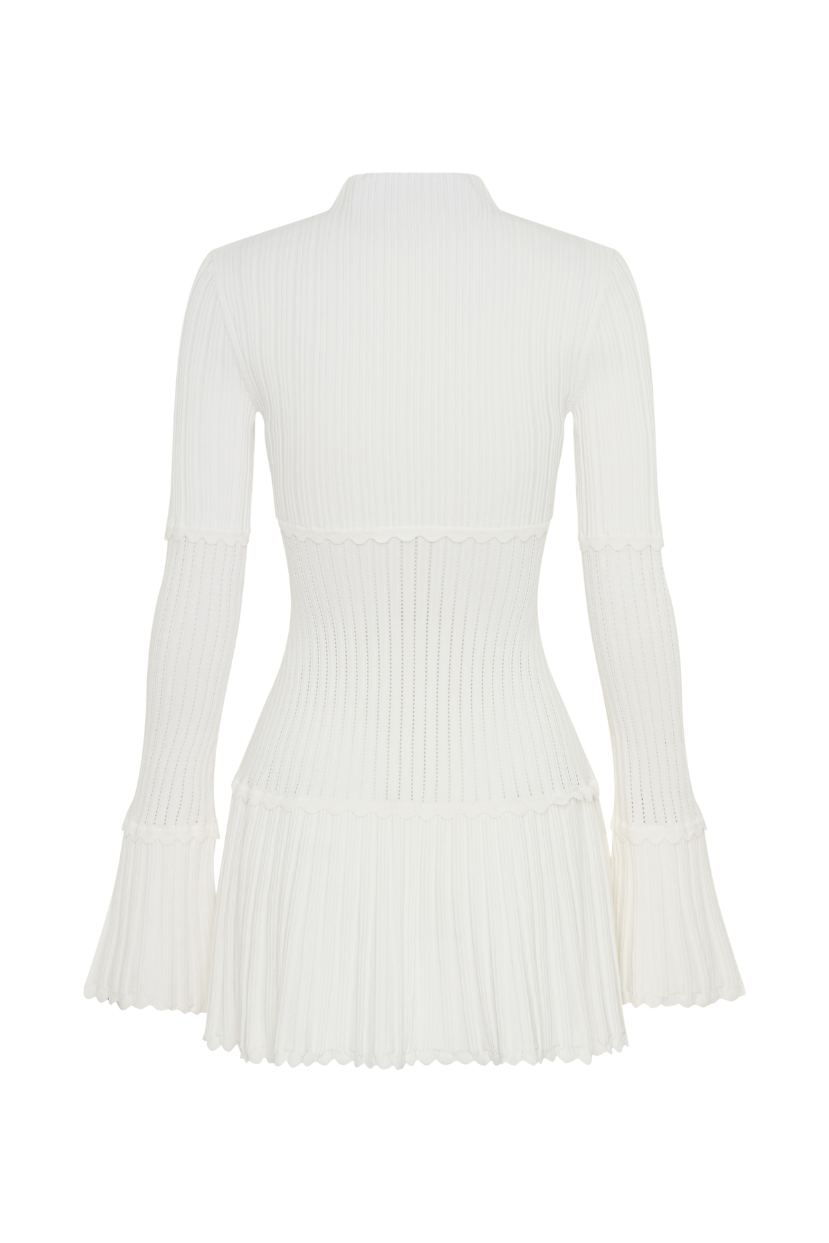 Adena Pointelle Knit Mini Dress - Ivory